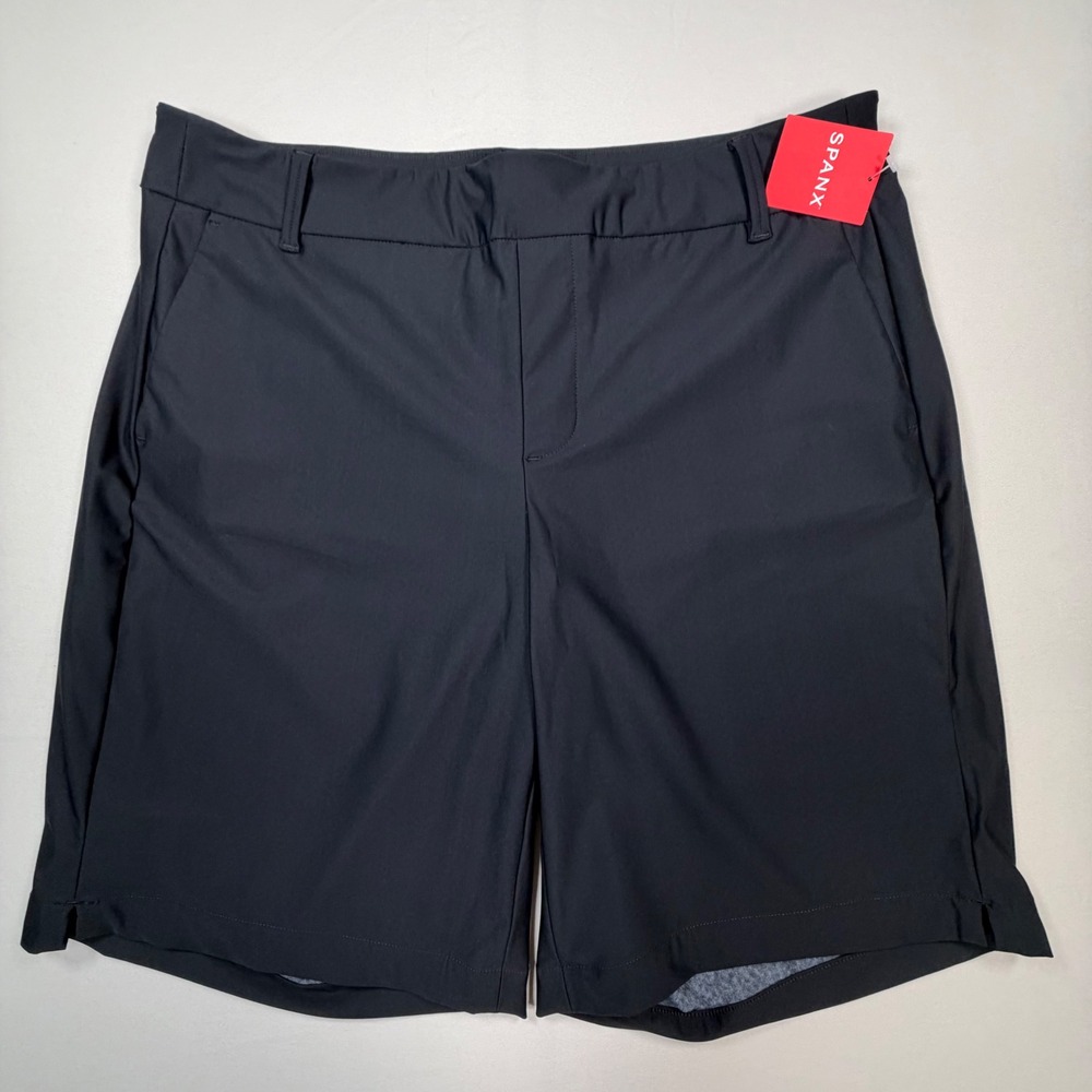 NEW Spanx Sunshine Shorts 10" womans Large Black Performance Stretch 50214R 0351